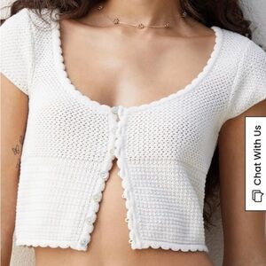 Pacsun Cream Button-Up Crop Top